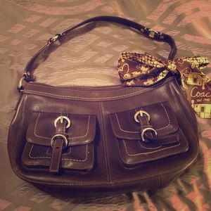 Brown Leather Coach Shoulder Bag